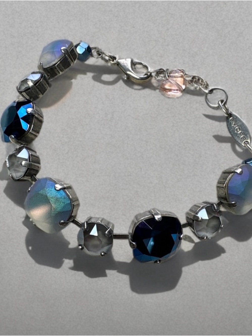 Sabika Blue Crystal Bracelet - Iridescent Navy & Silver - Picture 3 of 5
